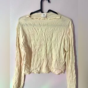 Zara Off-White Long Sleeve Top big girl size 13,4